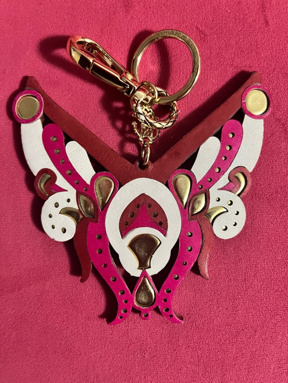Roberto Cavalli Leather Keychain Charm